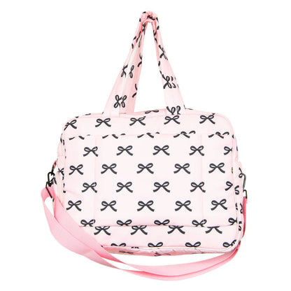 Black & Pink Mini Bows Duffel Weekender Bag