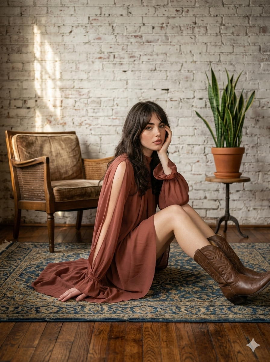 Autumn Radiance Taupe High-Low Maxi Dress