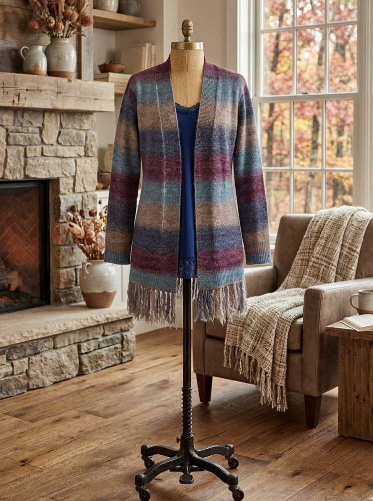 Mystic Ombre Fringed Cardigan