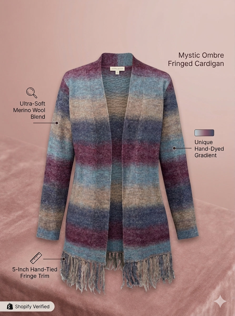 Mystic Ombre Fringed Cardigan