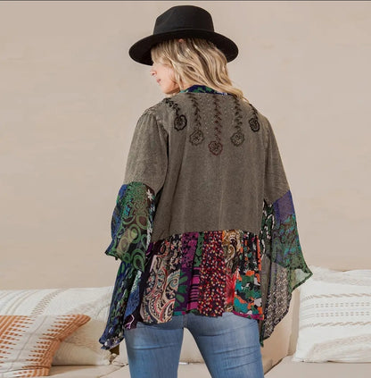 Boho Rustic Embellished Shrug