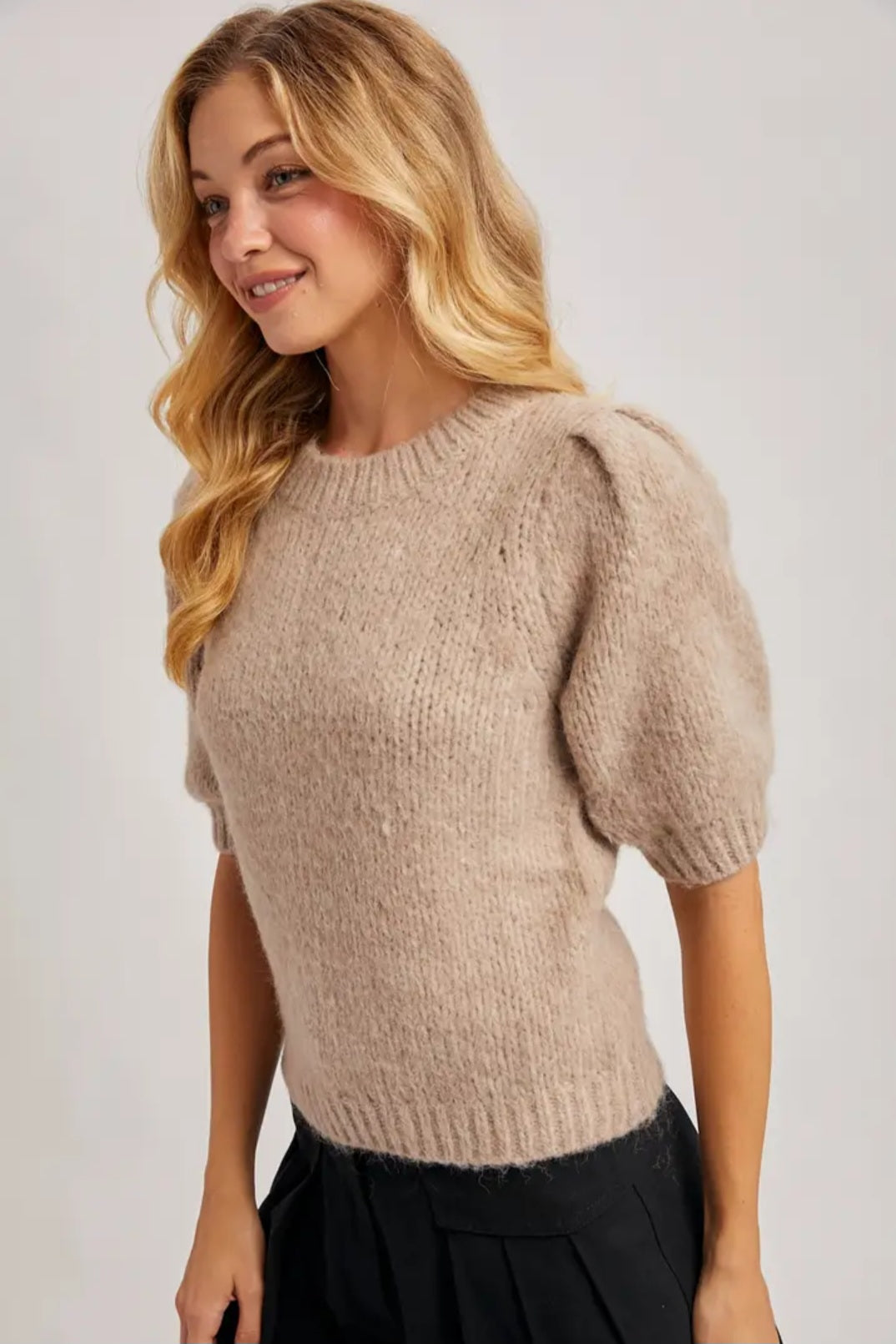 Puff Sleeve Knit Sweater