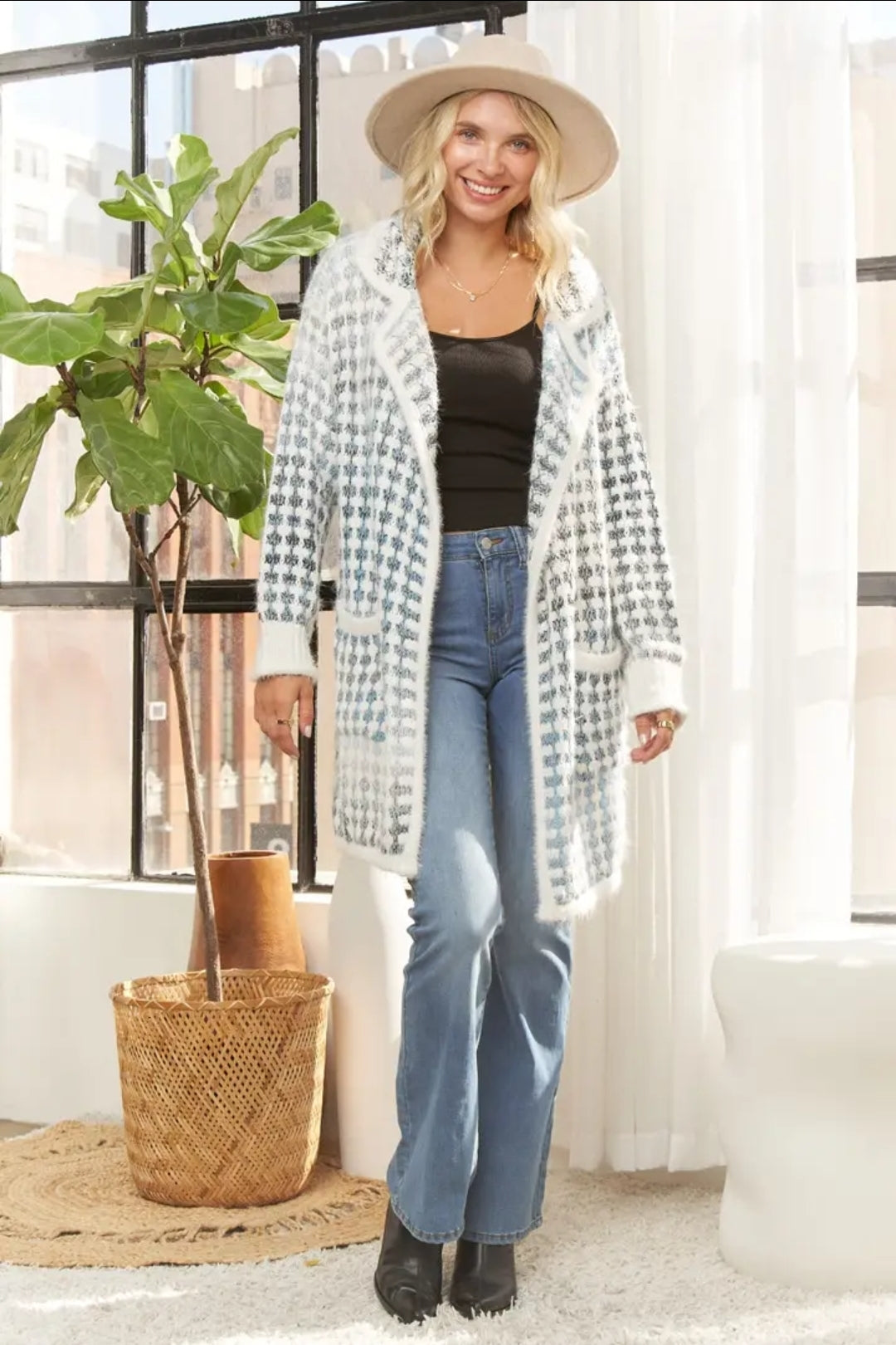 Long Cardigan with Collar
