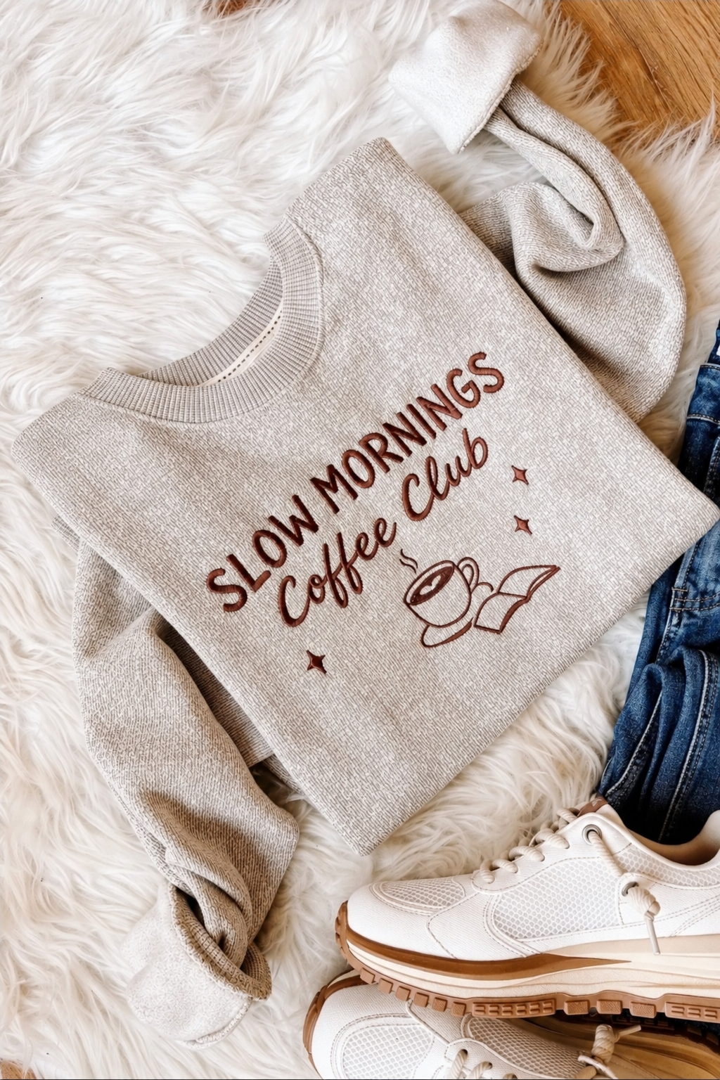 Slow Morning Coffee Club Crewneck ☕🤎