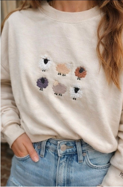 ✨ He Left the 99 for the 1 Embroidered Sweatshirt 🐑🤍