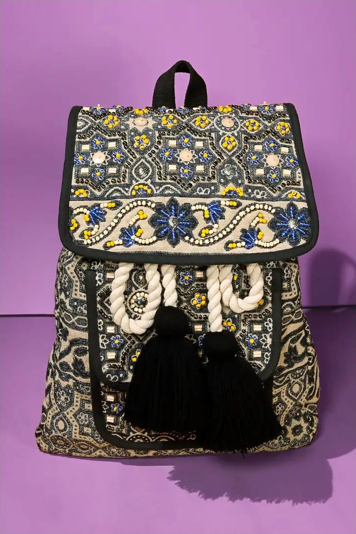 🌙Moon Flower Boho Backpack 🎒