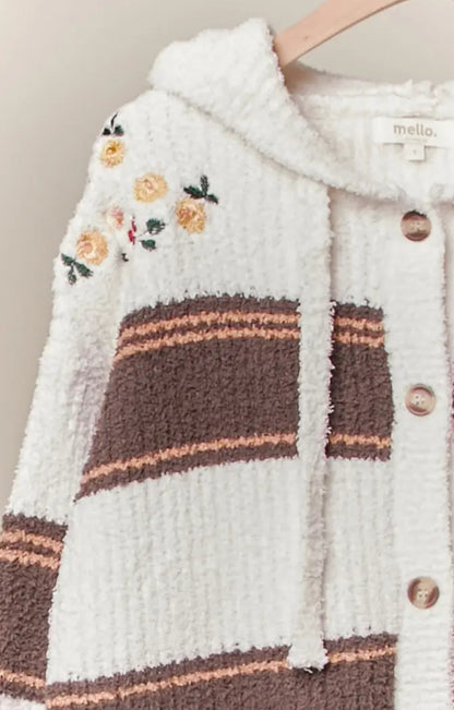 Floral Embroidery Patchwork Cardigan