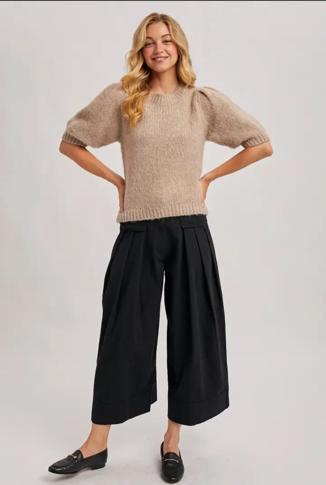 Puff Sleeve Knit Sweater
