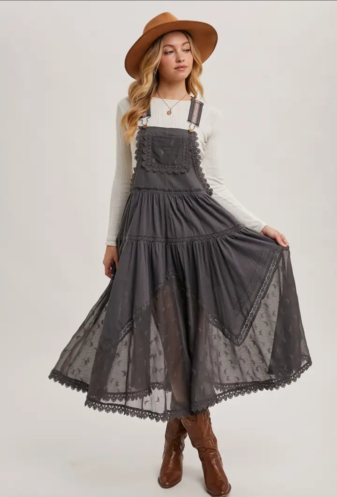 Tulle Bib Maxi Dress
