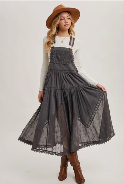Tulle Bib Maxi Dress