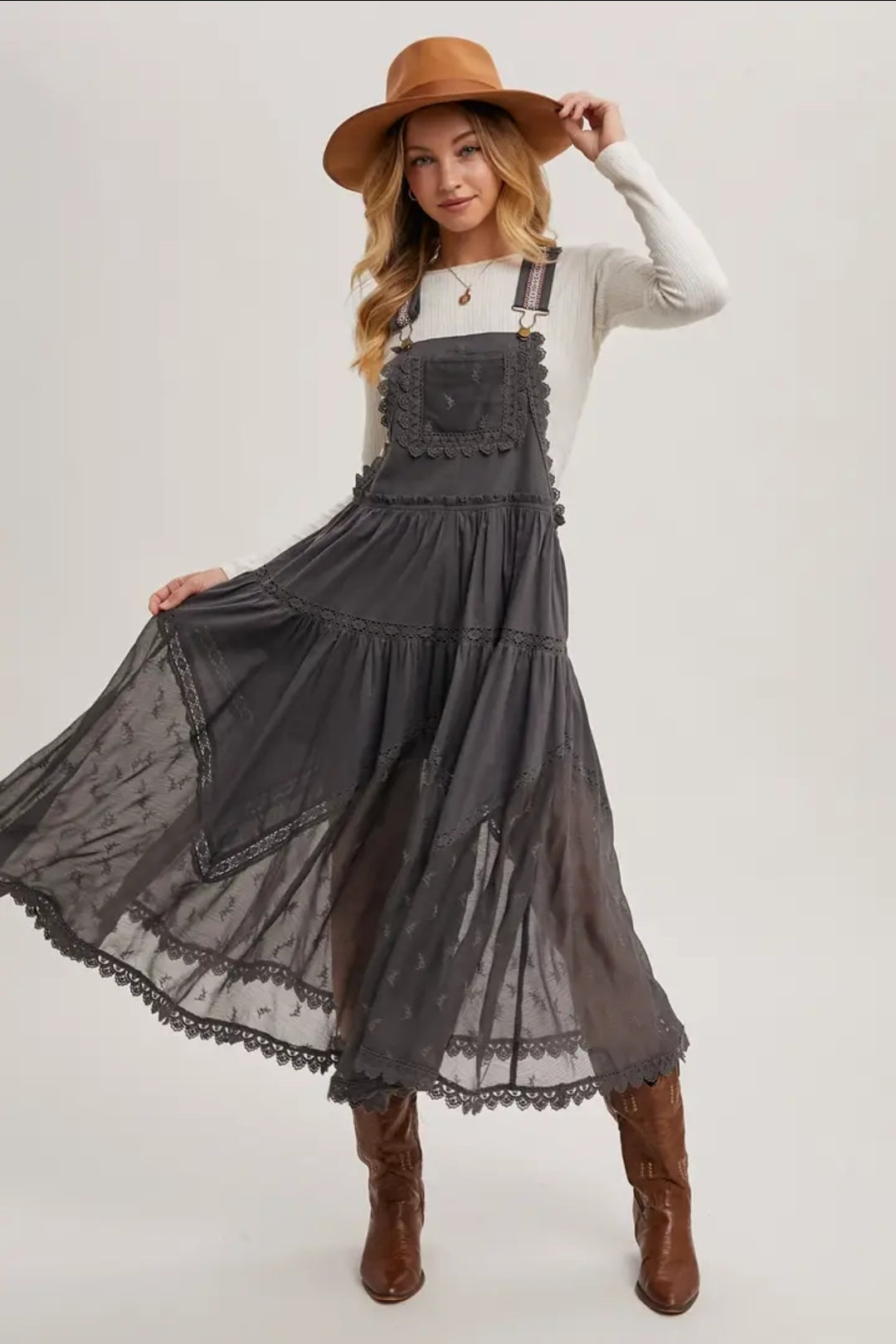 Tulle Bib Maxi Dress
