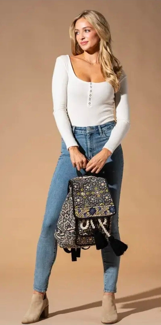 🌙Moon Flower Boho Backpack 🎒