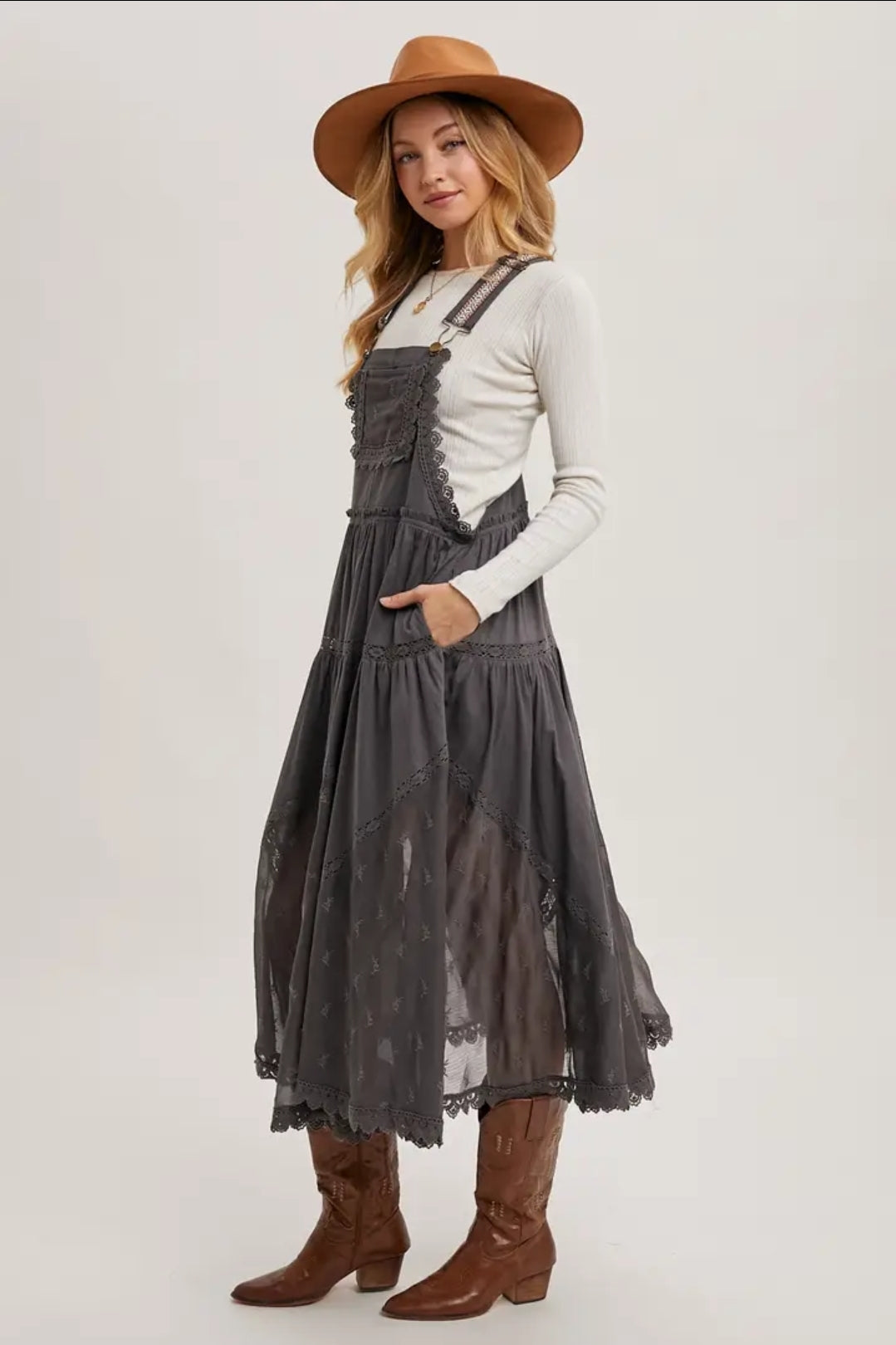 Tulle Bib Maxi Dress
