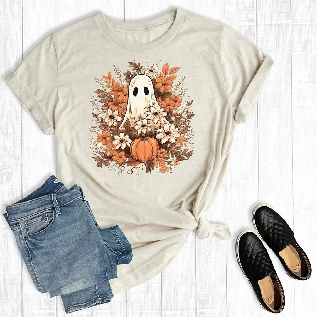Unisex Halloween Spooky Ghost Tee Shirt