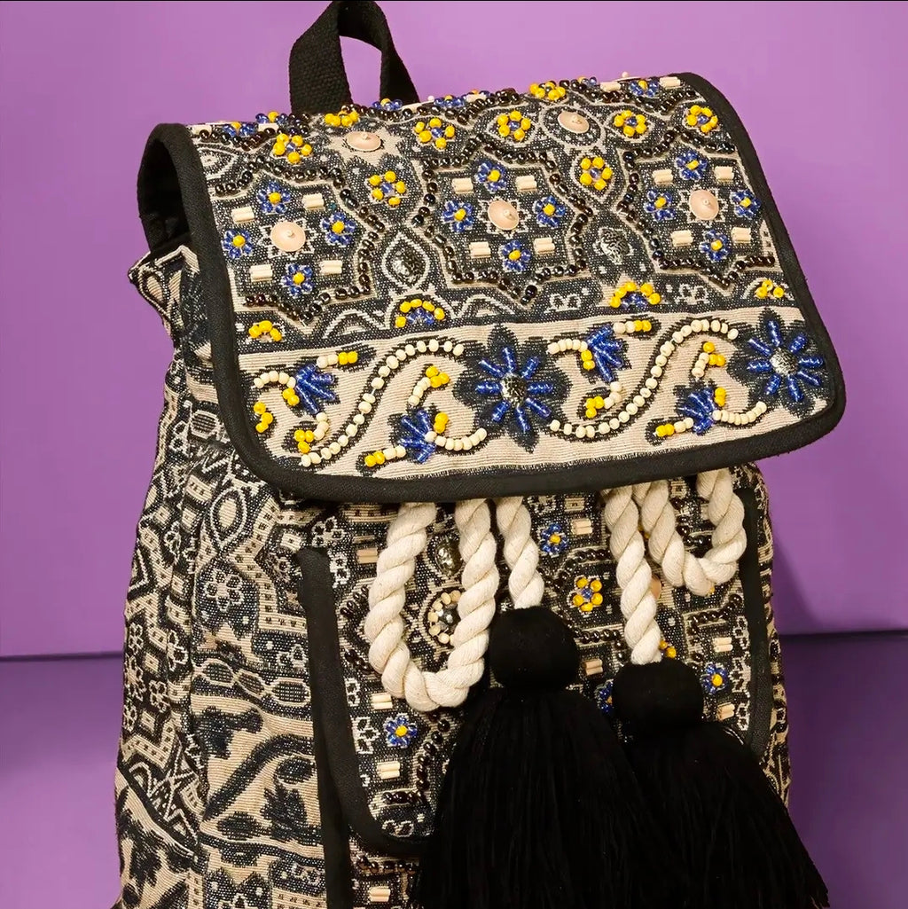 🌙Moon Flower Boho Backpack 🎒
