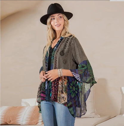 Boho Rustic Embellished Shrug
