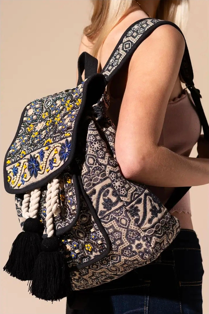 🌙Moon Flower Boho Backpack 🎒