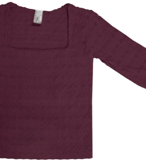 Adeline Lace-Textured Square Neck Top