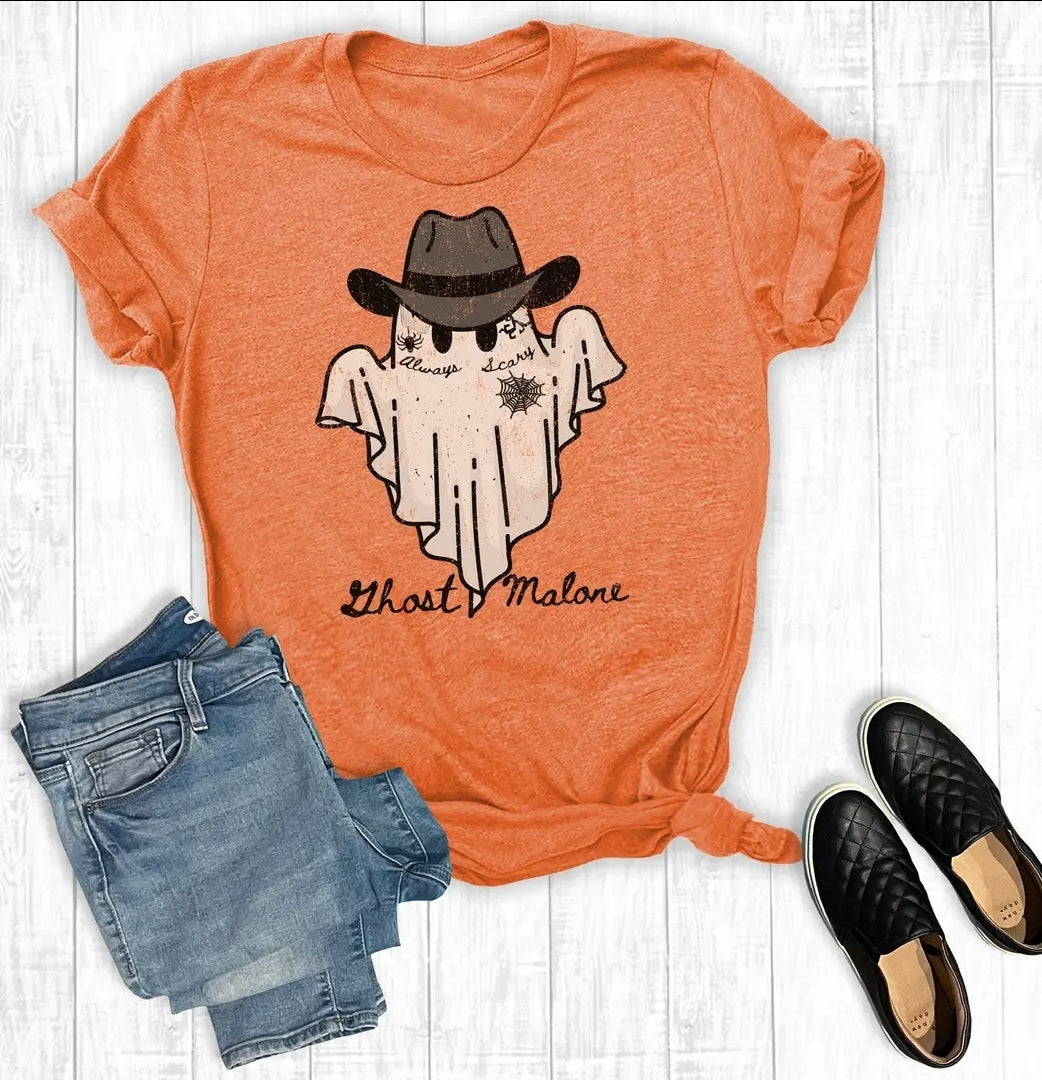 Halloween Ghost Malone Western Tee
