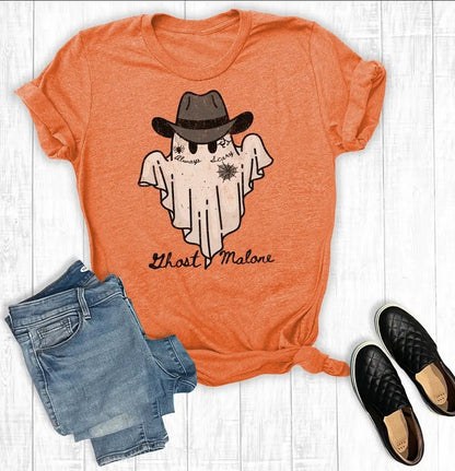 Halloween Ghost Malone Western Tee