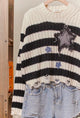 Star Denim Distressed Sweater