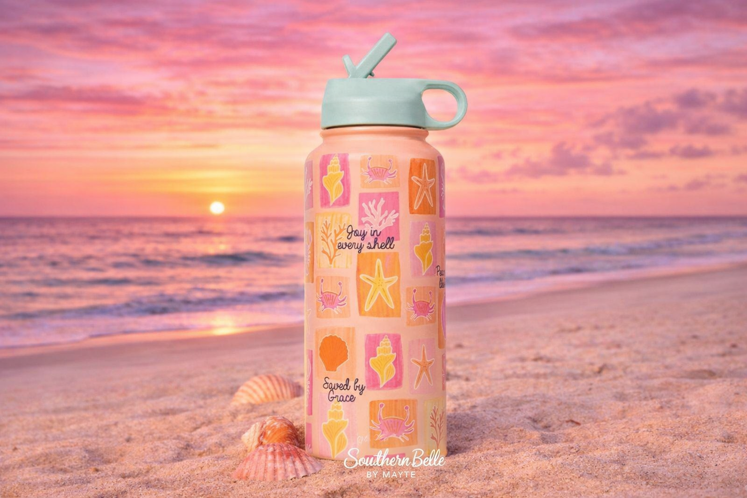 Sea Shells & Sunshine 32oz Insulated Sipper 🐚