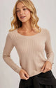 Long Sleeve Pointelle Knit Top