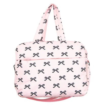 Black & Pink Mini Bows Duffel Weekender Bag